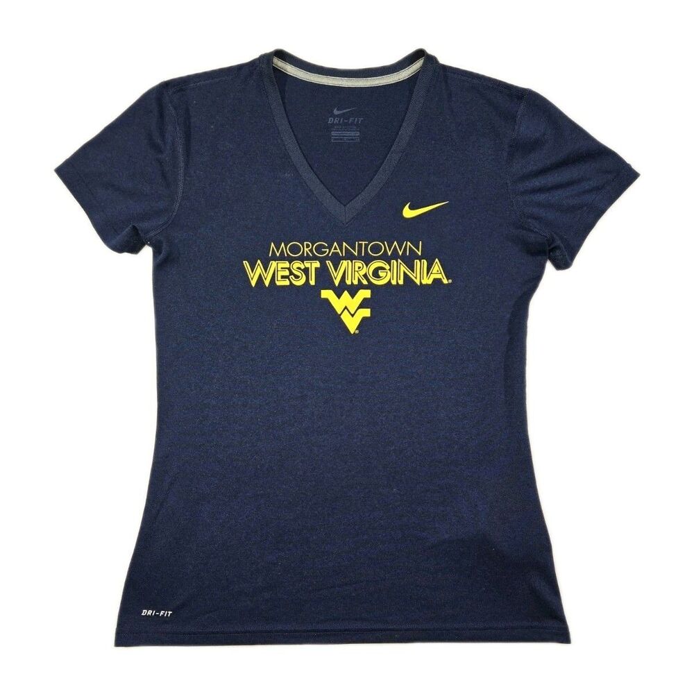 Womens Nike DriFit West Virginia Short Sleeve T Shirt Small Blue